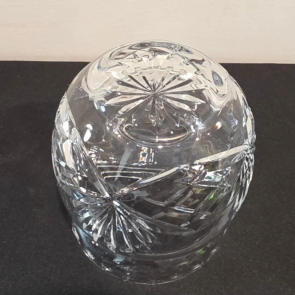 ROGASKA Crystal Jam Jar Honey Pot‎ w/ Lid Starburst Glass Condiment Pot Clear